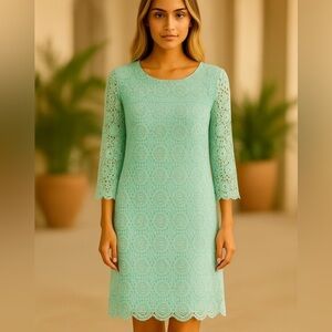 Crown & Ivy Mint Green Lace Overlay Dress